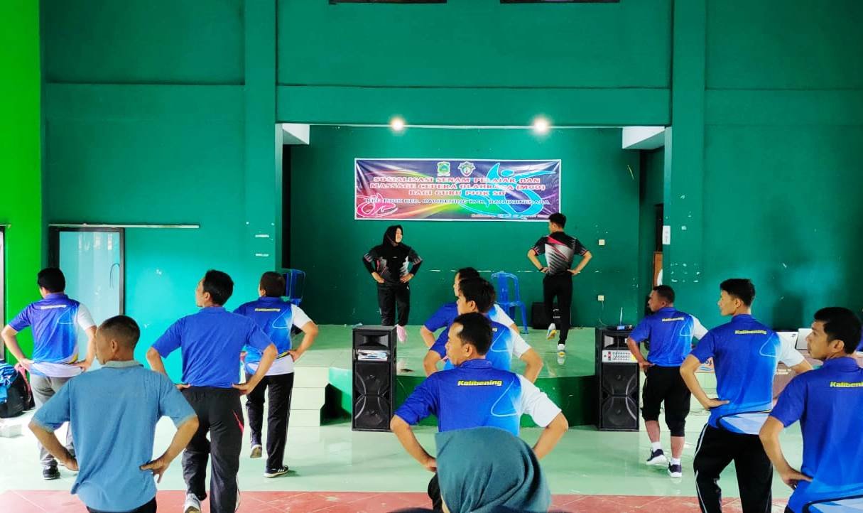 Guru PJOK SD dan Siswa Kecamatan Kalibening Berlatih Senam Pelajar